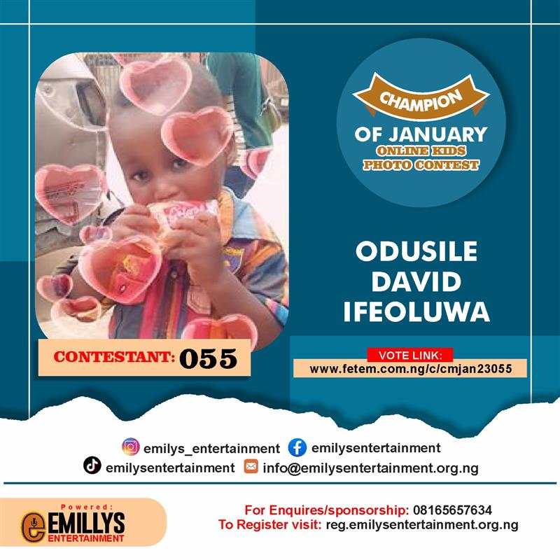 Vote ODUSILE	DAVID IFEOLUWA in CHAMPION OF JANUARY Voting Contest @ Fetem.com.ng
