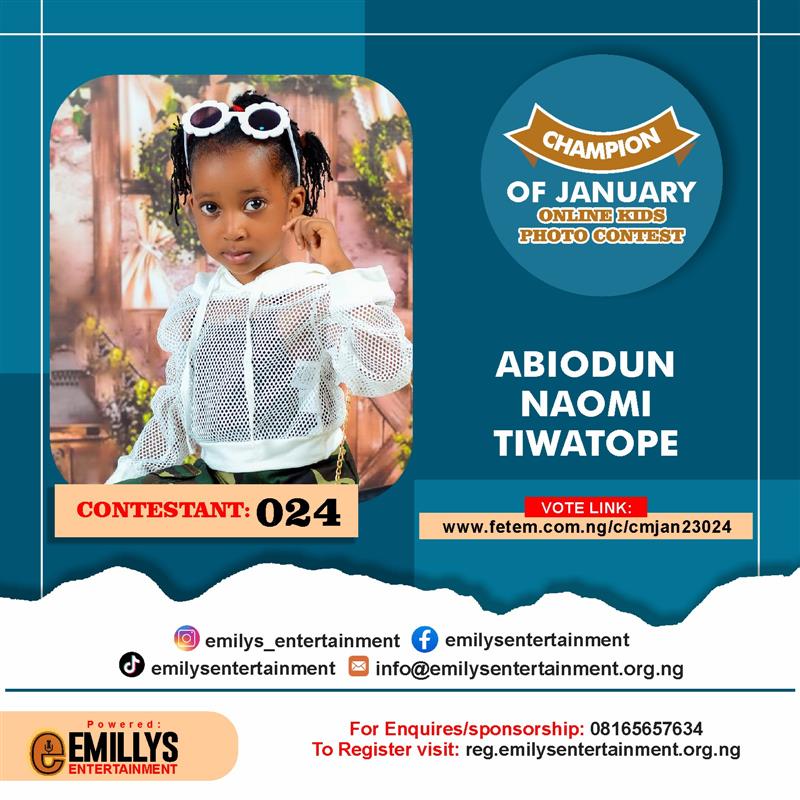 Vote ABIODUN	NAOMI TIWATOPE in CHAMPION OF JANUARY Voting Contest @ Fetem.com.ng