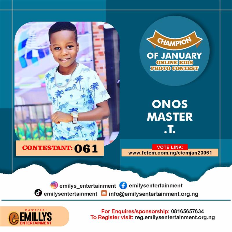 Vote ONOS		O MASTER T in CHAMPION OF JANUARY Voting Contest @ Fetem.com.ng