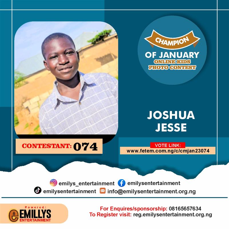 Vote JOSHUA JESSE in CHAMPION OF JANUARY Voting Contest @ Fetem.com.ng
