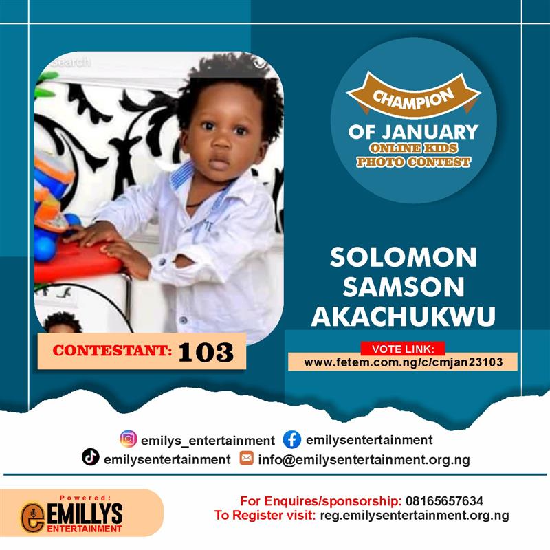 Vote SOLOMON	SAMSON AKACHUKWU in CHAMPION OF JANUARY Voting Contest @ Fetem.com.ng