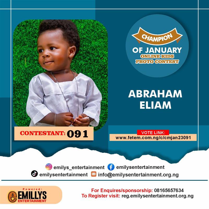 Vote ABRAHAM ELIAM in CHAMPION OF JANUARY Voting Contest @ Fetem.com.ng