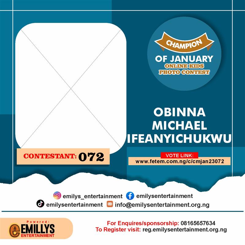 Vote OBINNA		IFEANYICHUKWU MICHAEL in CHAMPION OF JANUARY Voting Contest @ Fetem.com.ng