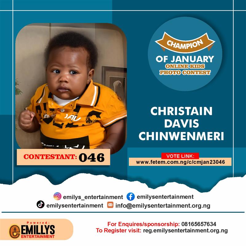 Vote CHRISTIAN	DAVIS CHINWENMERI in CHAMPION OF JANUARY Voting Contest @ Fetem.com.ng