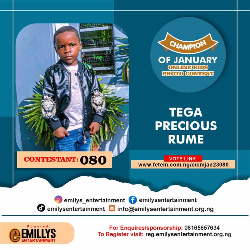 Vote TEGA	PRECIOUS RUME in CHAMPION OF JANUARY Voting Contest @ Fetem.com.ng