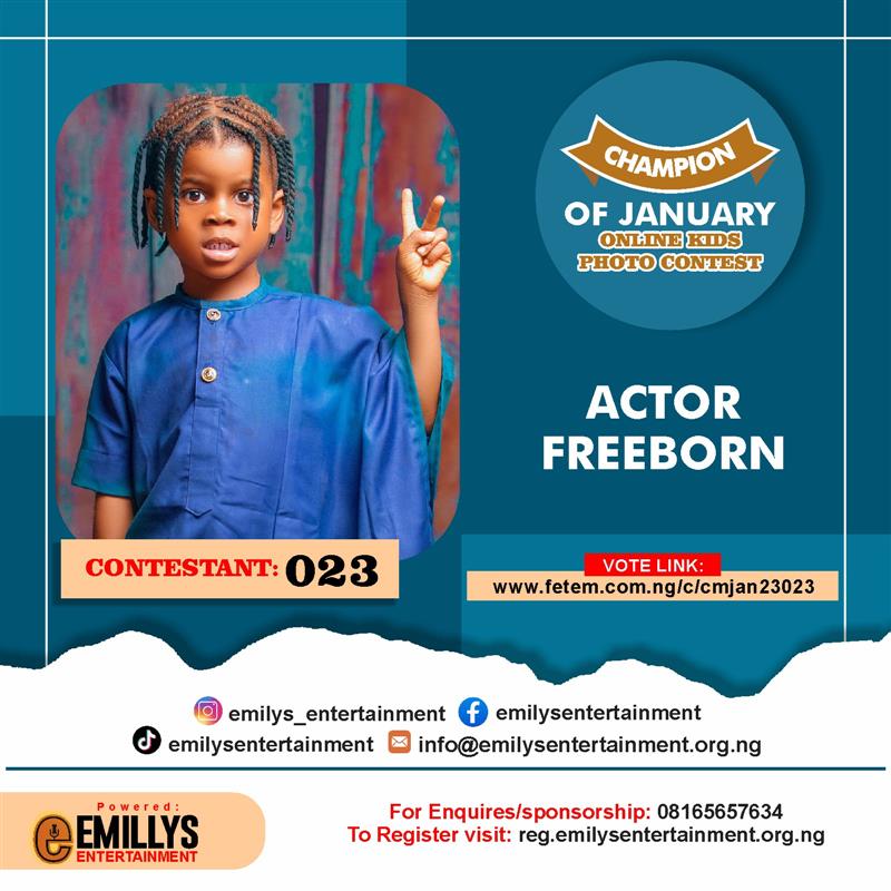Vote ACTOR FREEDOM in CHAMPION OF JANUARY Voting Contest @ Fetem.com.ng