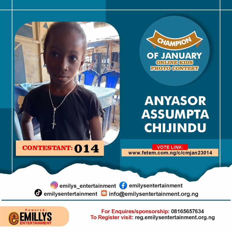 Vote ANYASOR	ASSUMPTA CHIJINDU in CHAMPION OF JANUARY Voting Contest @ Fetem.com.ng