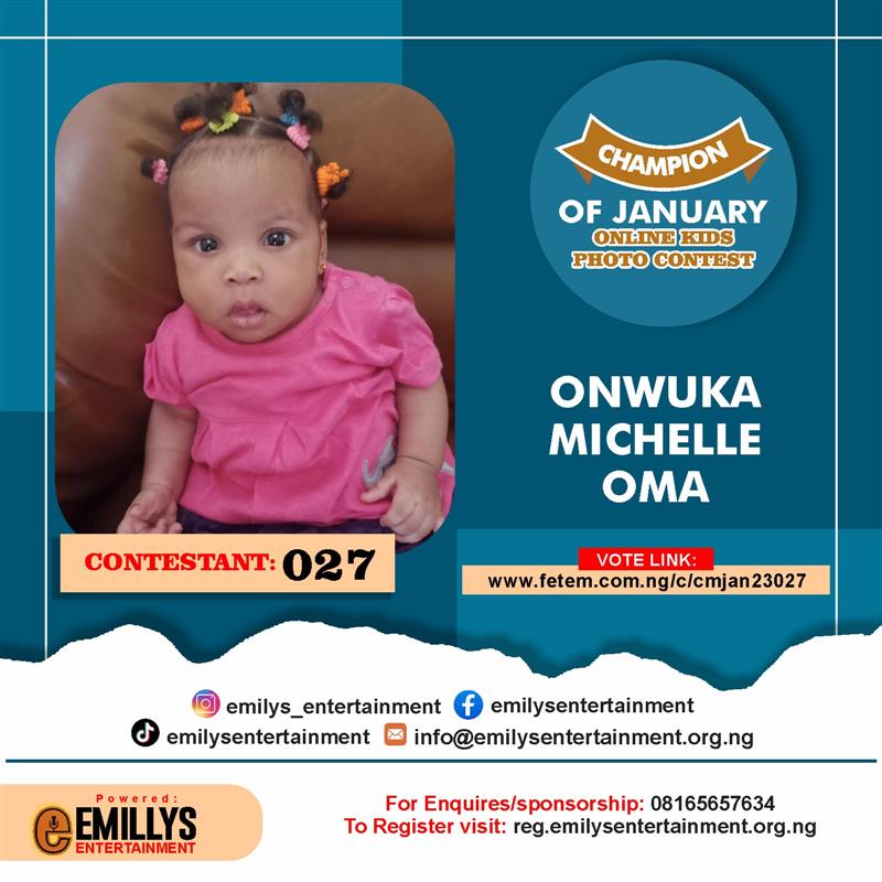 Vote ONWUKA	MICHELLE OMA in CHAMPION OF JANUARY Voting Contest @ Fetem.com.ng