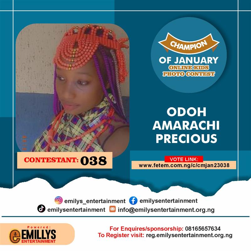 Vote ODOH	AMARACHI PRECIOUS in CHAMPION OF JANUARY Voting Contest @ Fetem.com.ng