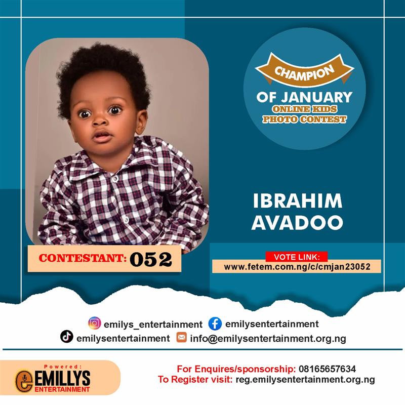 Vote IBRAHIM AVADOO in CHAMPION OF JANUARY Voting Contest @ Fetem.com.ng