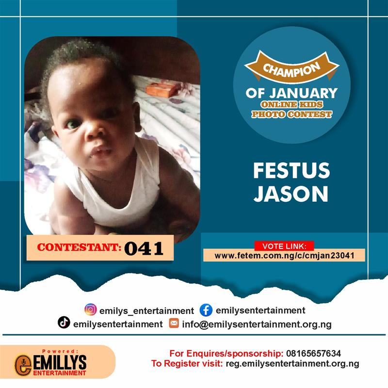 Vote FESTUS JASON in CHAMPION OF JANUARY Voting Contest @ Fetem.com.ng