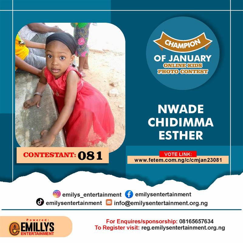 Vote NWADE	CHIDIMMA ESTHER in CHAMPION OF JANUARY Voting Contest @ Fetem.com.ng