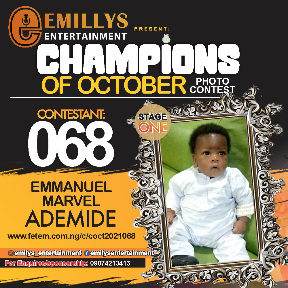 Vote EMMANUEL MARVEL ADEMIDE in CHAMPIONS OF OCTOBER 2021 Voting Contest @ Fetem.com.ng