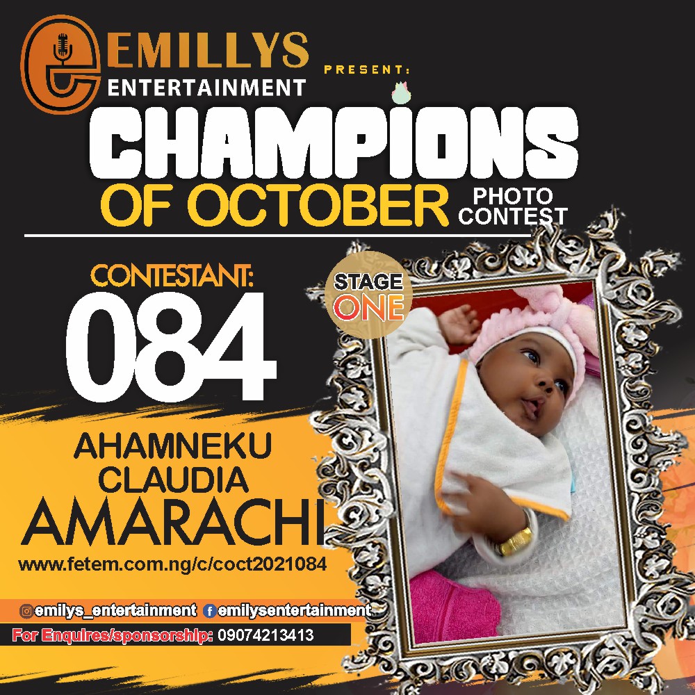 Vote AHAMNEKU	CLAUDIA AMARACHI in CHAMPIONS OF OCTOBER 2021 Voting Contest @ Fetem.com.ng