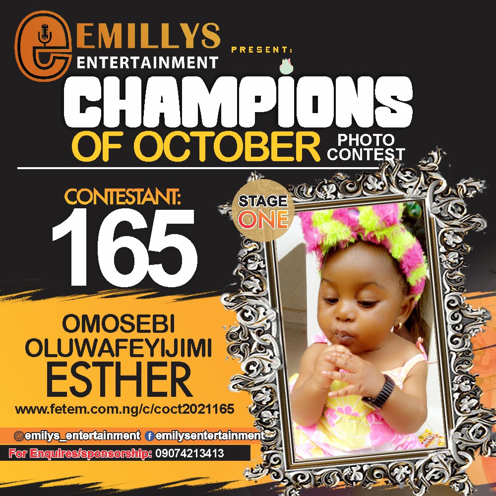 Vote OMOSEBI	OLUWAFEYIJIMI ESTHER in CHAMPIONS OF OCTOBER 2021 Voting Contest @ Fetem.com.ng