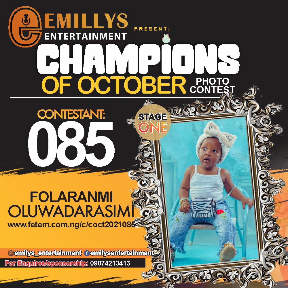 Vote FOLARANMI OLUWADARASIMI in CHAMPIONS OF OCTOBER 2021 Voting Contest @ Fetem.com.ng
