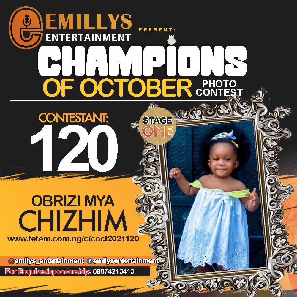 Vote OBRIZI	MYA CHIZHIM in CHAMPIONS OF OCTOBER 2021 Voting Contest @ Fetem.com.ng