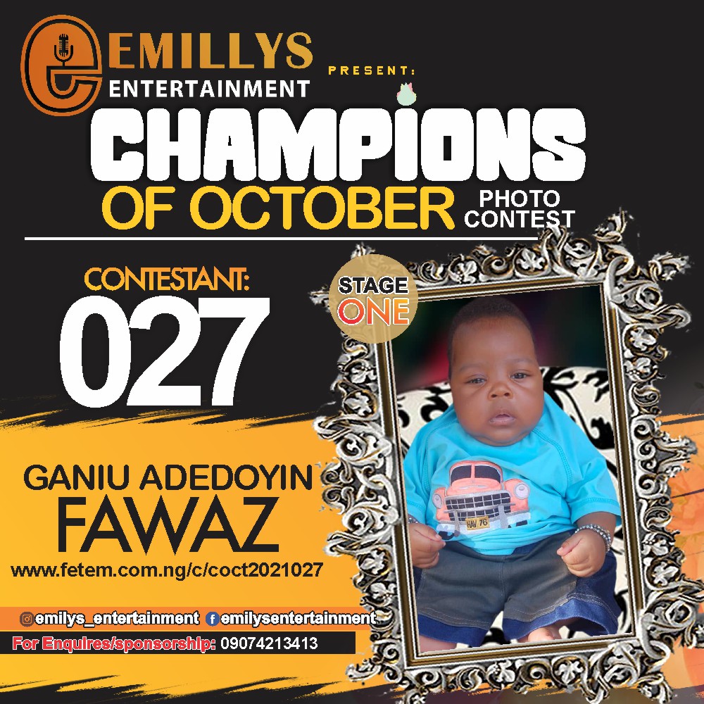 Vote GANIU ADEDOYIN FAWAZ in CHAMPIONS OF OCTOBER 2021 Voting Contest @ Fetem.com.ng