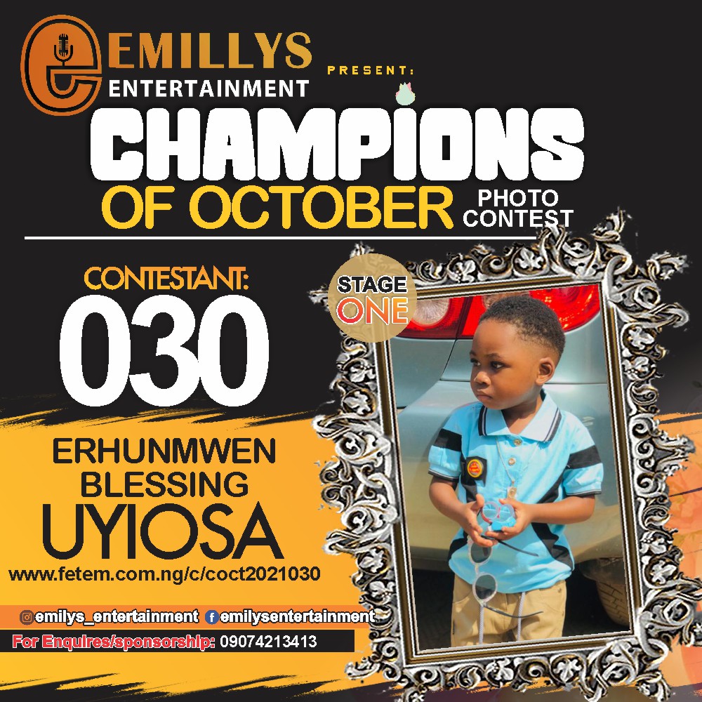 Vote ERHUNMWEN BLESSING	UYIOSA in CHAMPIONS OF OCTOBER 2021 Voting Contest @ Fetem.com.ng