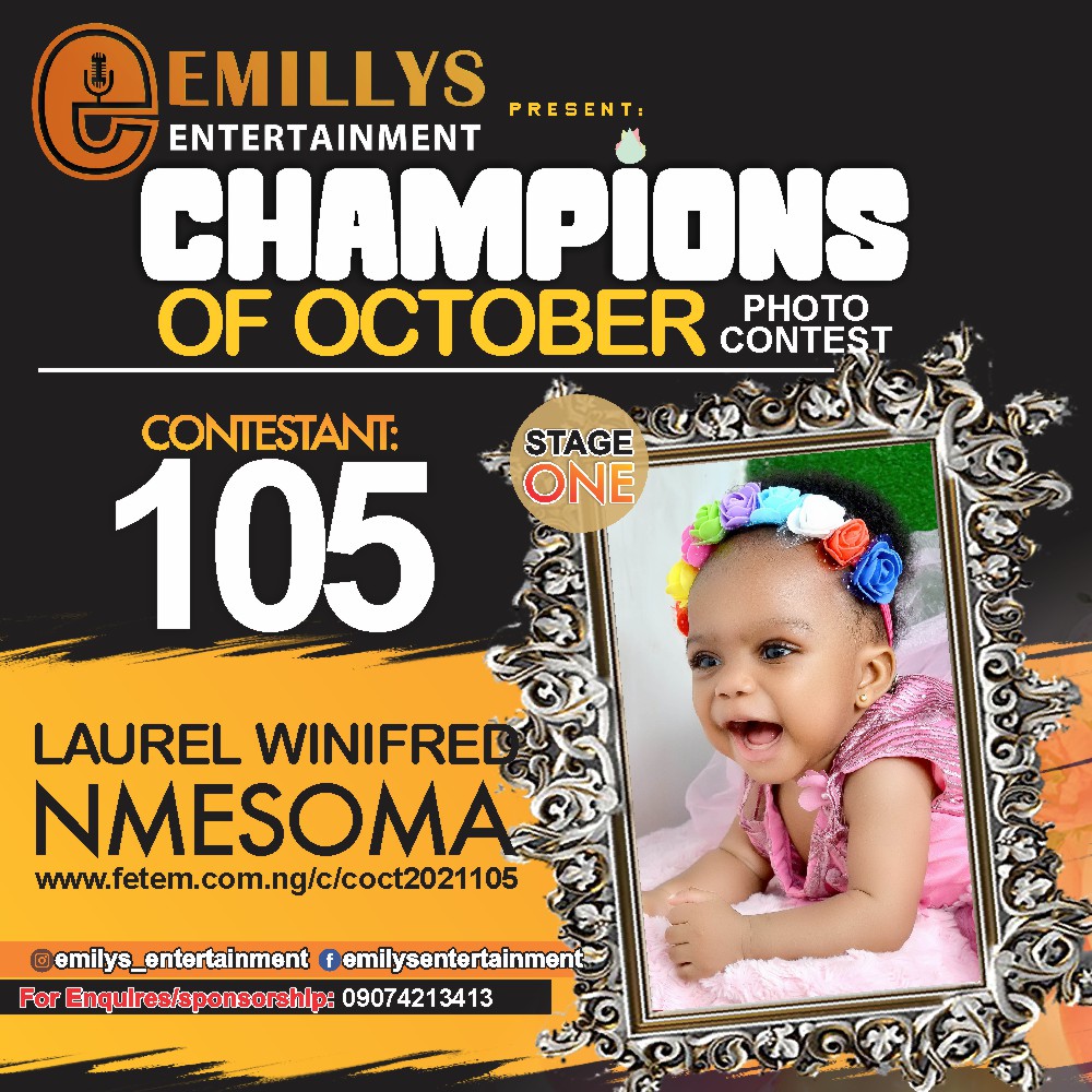 Vote LAUREL	WINIFRED NMESOMA in CHAMPIONS OF OCTOBER 2021 Voting Contest @ Fetem.com.ng