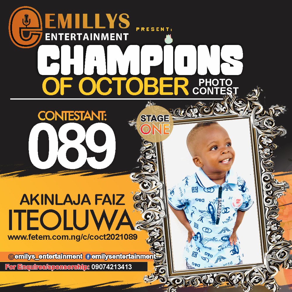 Vote AKINLAJA	FAIZ ITEOLUWA in CHAMPIONS OF OCTOBER 2021 Voting Contest @ Fetem.com.ng
