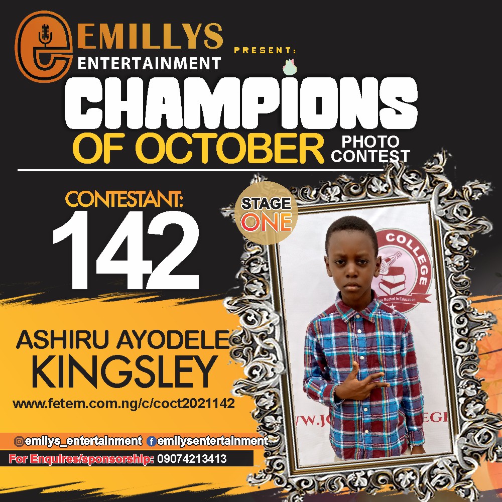 Vote ASHIRU AYODEJI	KINGSLEY in CHAMPIONS OF OCTOBER 2021 Voting Contest @ Fetem.com.ng
