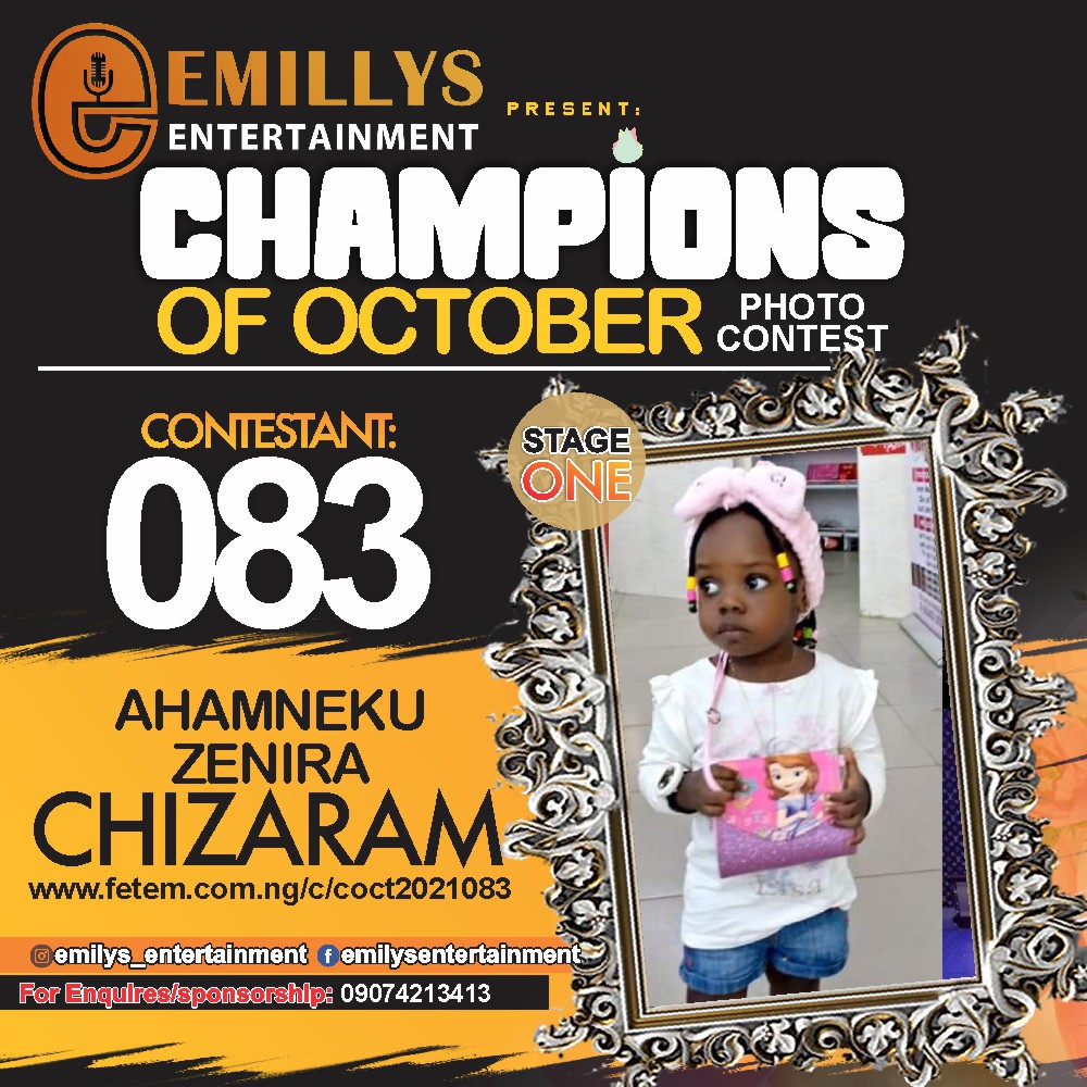 Vote AHAMNEKU	ZENIRA CHIZARAM in CHAMPIONS OF OCTOBER 2021 Voting Contest @ Fetem.com.ng