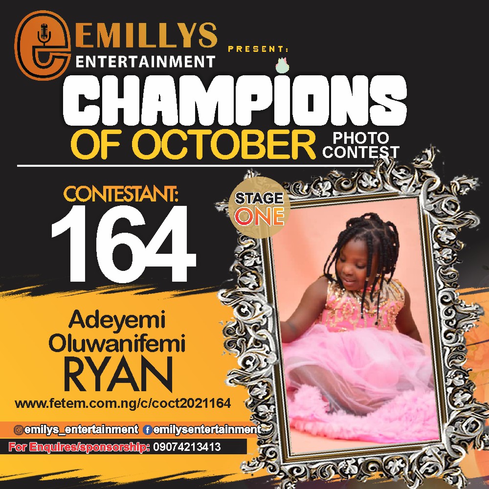 Vote ADEYEMI	OLUWANIFEMI RYAN in CHAMPIONS OF OCTOBER 2021 Voting Contest @ Fetem.com.ng