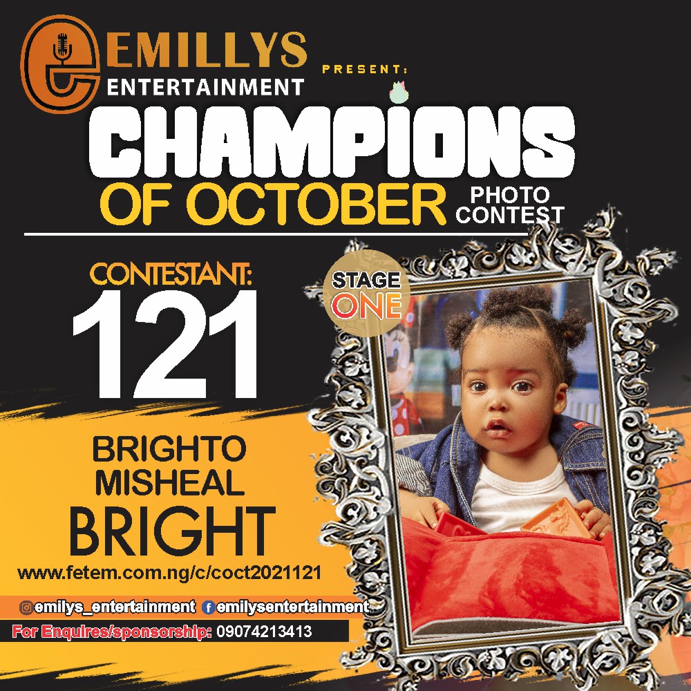 Vote BRIGHTO	MISHEAL BRIGHT in CHAMPIONS OF OCTOBER 2021 Voting Contest @ Fetem.com.ng