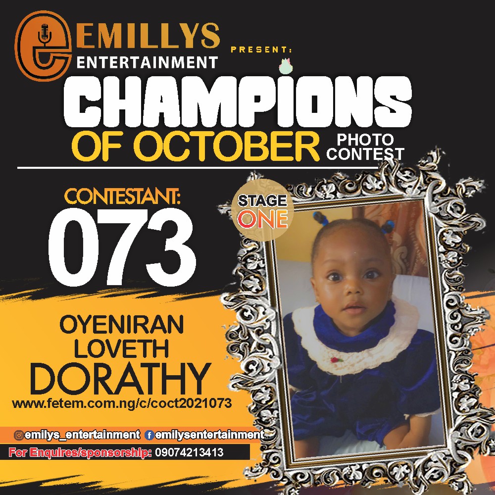 Vote OYENIRAN LOVETH	DORATHY in CHAMPIONS OF OCTOBER 2021 Voting Contest @ Fetem.com.ng