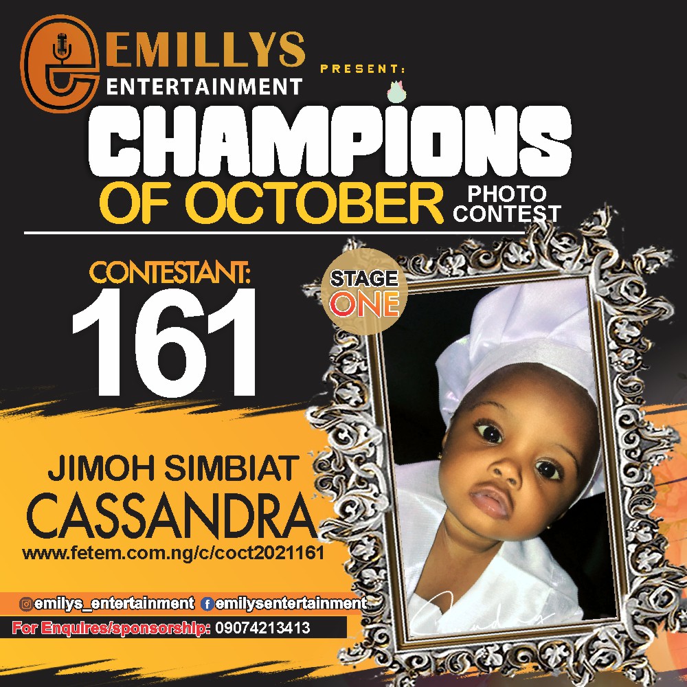 Vote JIMOH	SIMBIAT CASSANDRA in CHAMPIONS OF OCTOBER 2021 Voting Contest @ Fetem.com.ng