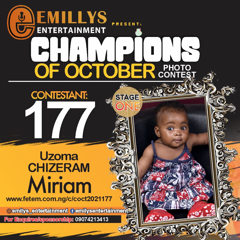 Vote UZOMA	CHIZERAM MIRIAM in CHAMPIONS OF OCTOBER 2021 Voting Contest @ Fetem.com.ng