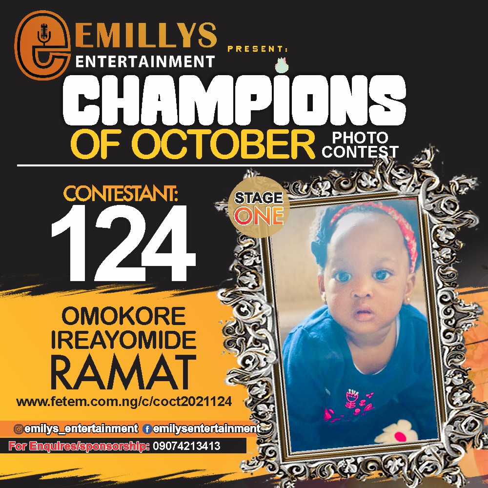Vote OMOKORE IREAYOMIDE	RAMAT in CHAMPIONS OF OCTOBER 2021 Voting Contest @ Fetem.com.ng