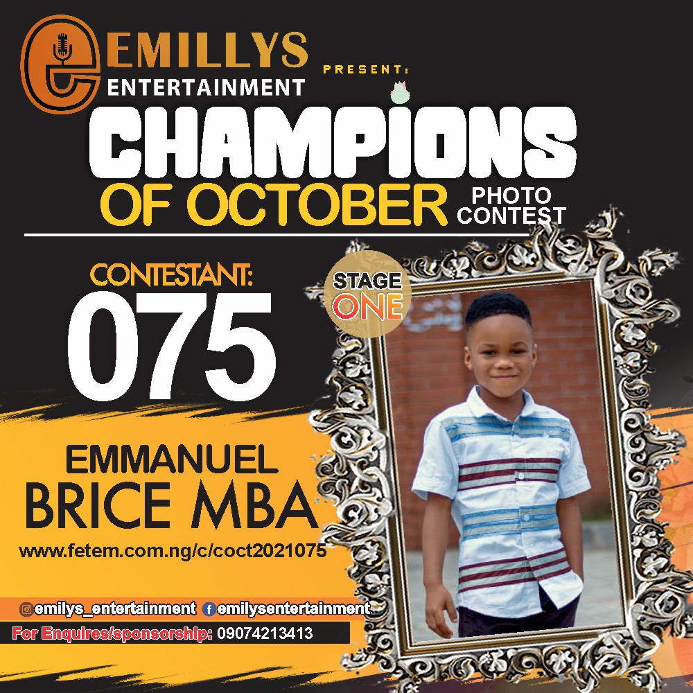 Vote EMMANUEL BRICE MBA in CHAMPIONS OF OCTOBER 2021 Voting Contest @ Fetem.com.ng