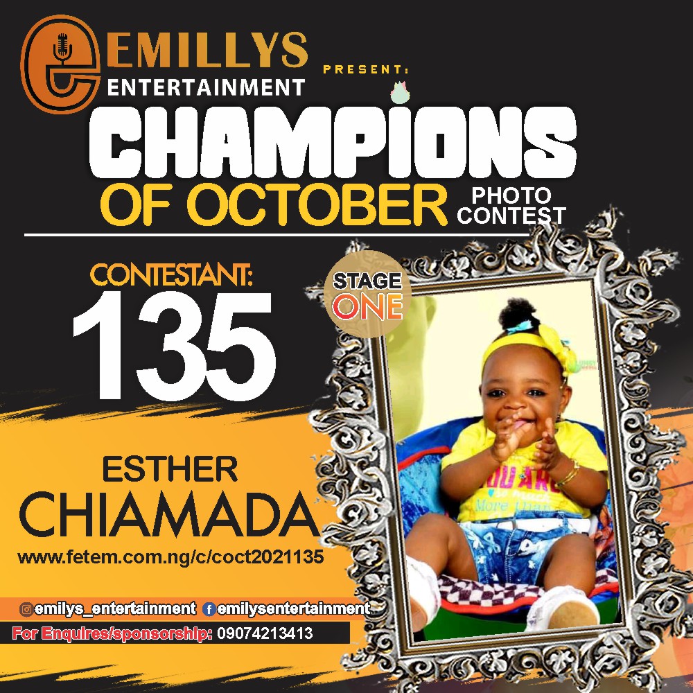 Vote ESTHER CHIAMADA in CHAMPIONS OF OCTOBER 2021 Voting Contest @ Fetem.com.ng