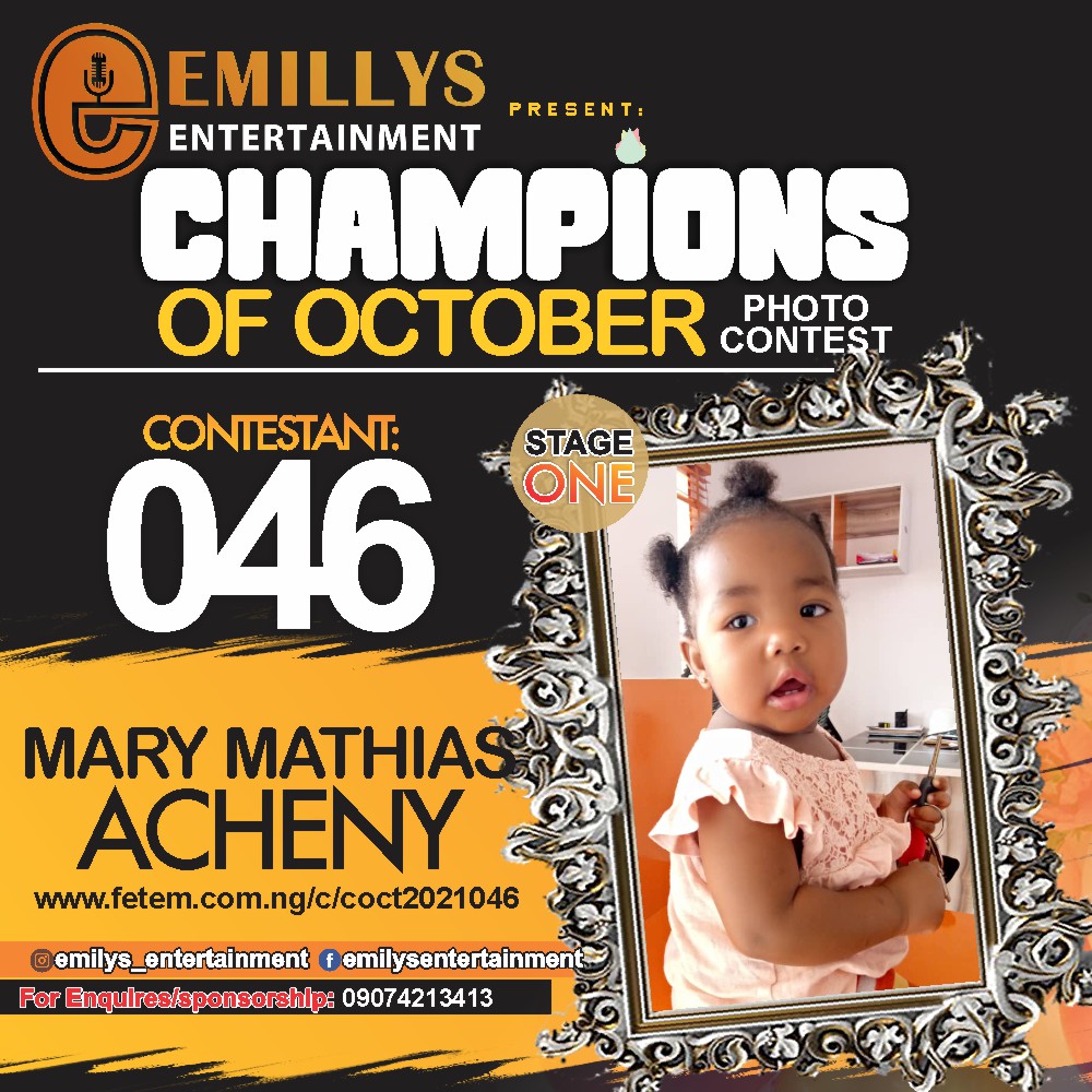 Vote MARY MATTHIAS ACHENY in CHAMPIONS OF OCTOBER 2021 Voting Contest @ Fetem.com.ng