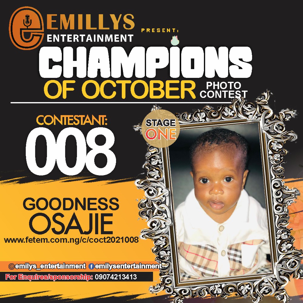 Vote GOODNEWS OSAJIE in CHAMPIONS OF OCTOBER 2021 Voting Contest @ Fetem.com.ng