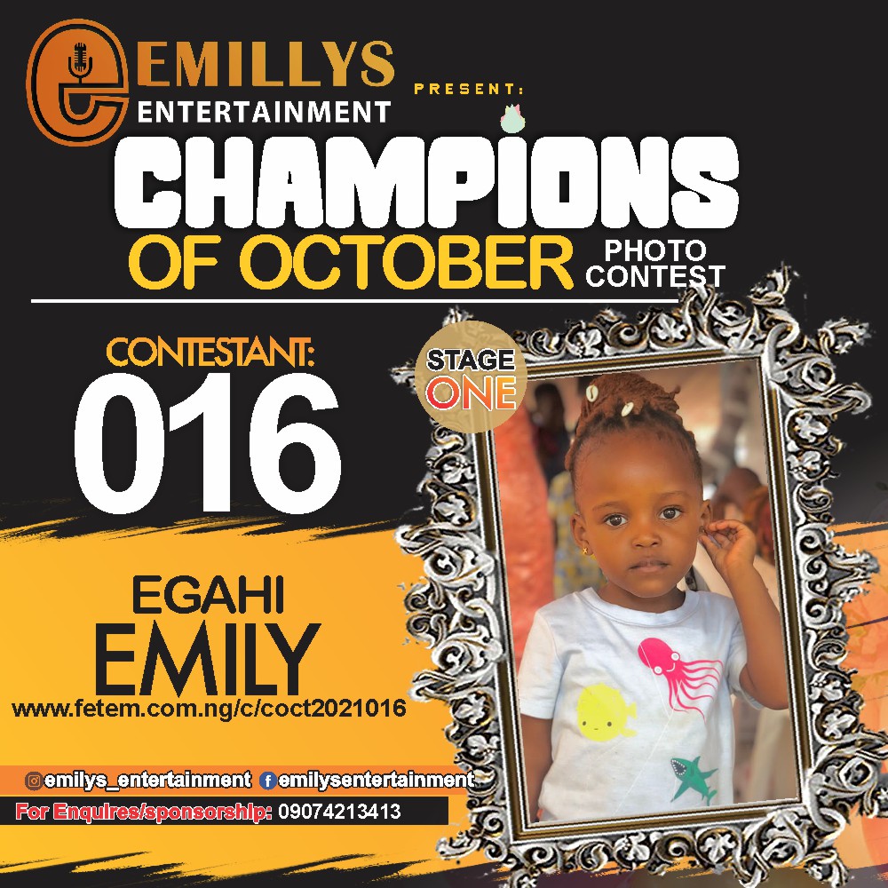 Vote EGAHI EMILY in CHAMPIONS OF OCTOBER 2021 Voting Contest @ Fetem.com.ng