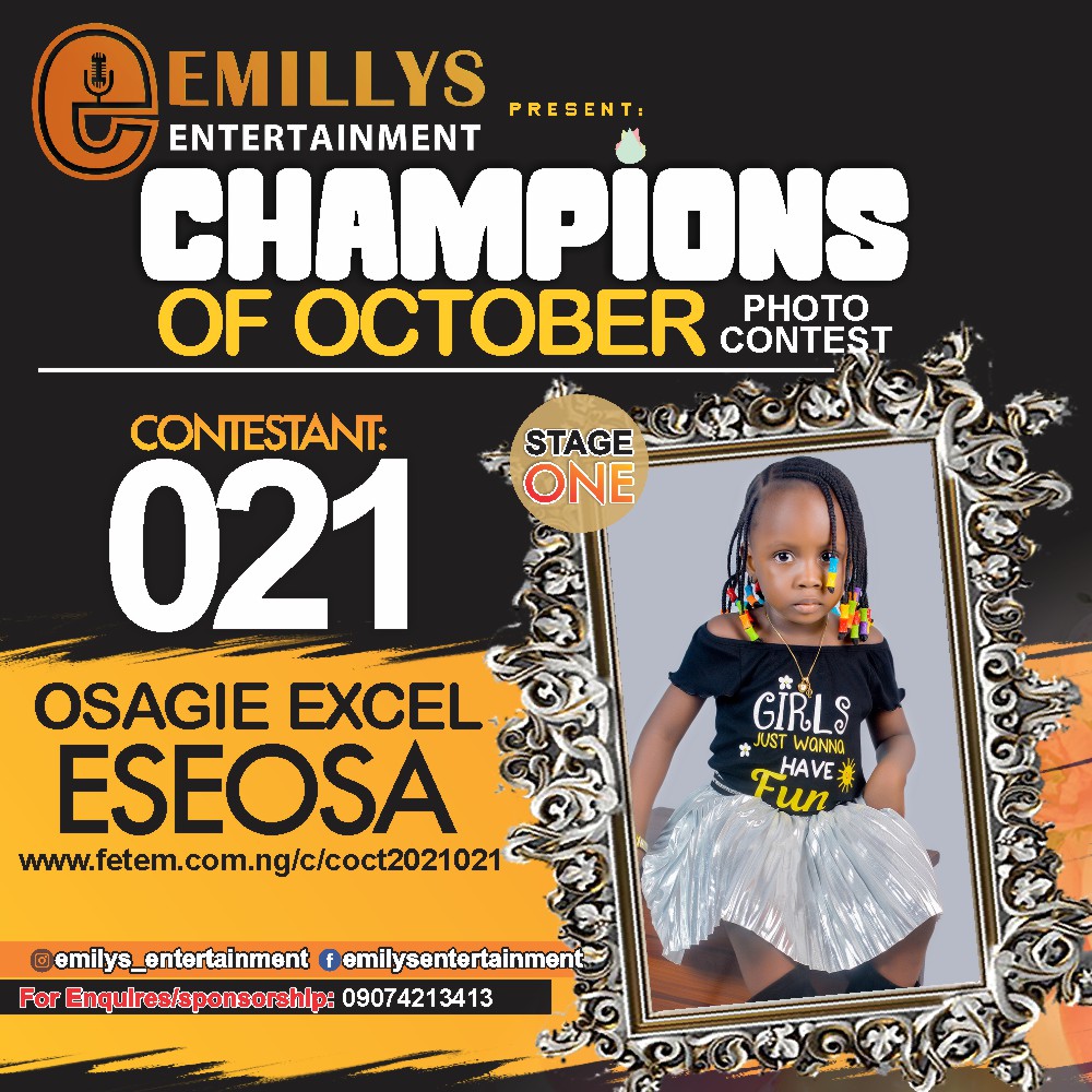 Vote OSAGIE	EXCEL ESEOSA in CHAMPIONS OF OCTOBER 2021 Voting Contest @ Fetem.com.ng