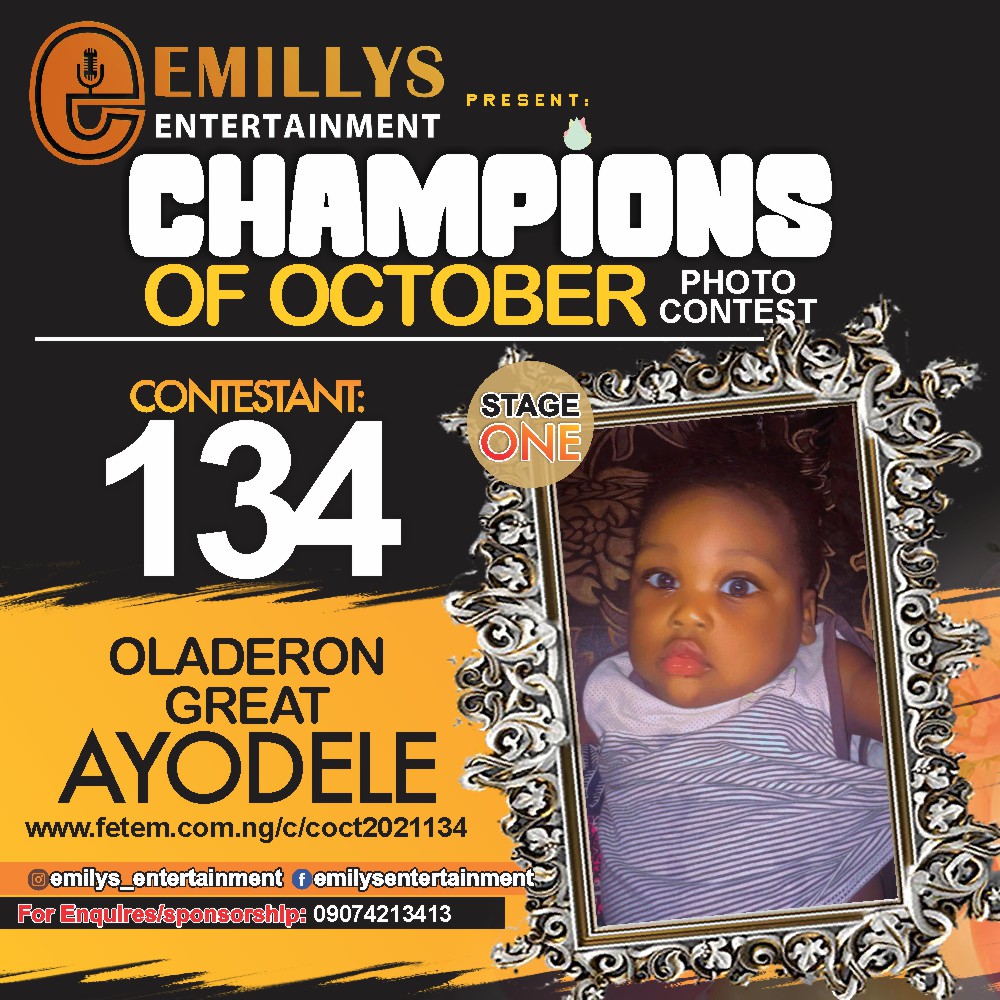 Vote OLADERON	GREAT AYODELE in CHAMPIONS OF OCTOBER 2021 Voting Contest @ Fetem.com.ng