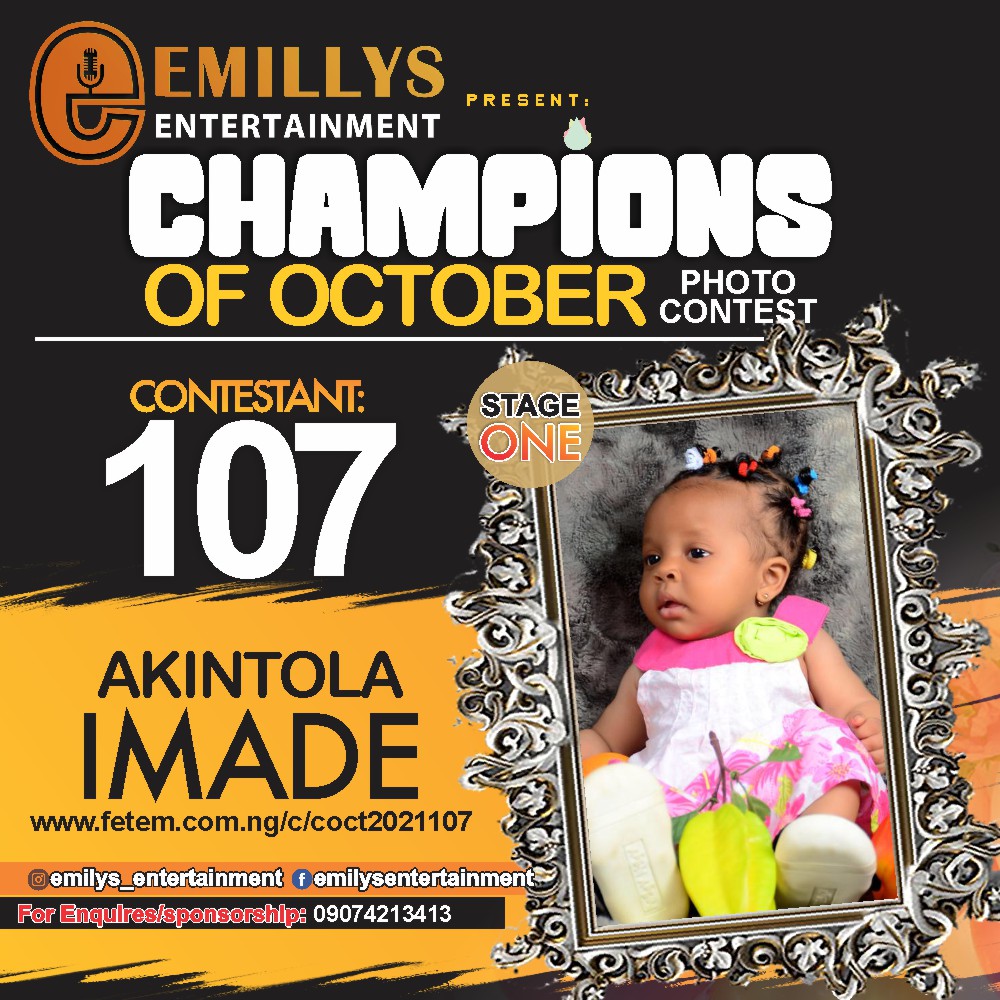 Vote AKINTOLA IMADE in CHAMPIONS OF OCTOBER 2021 Voting Contest @ Fetem.com.ng