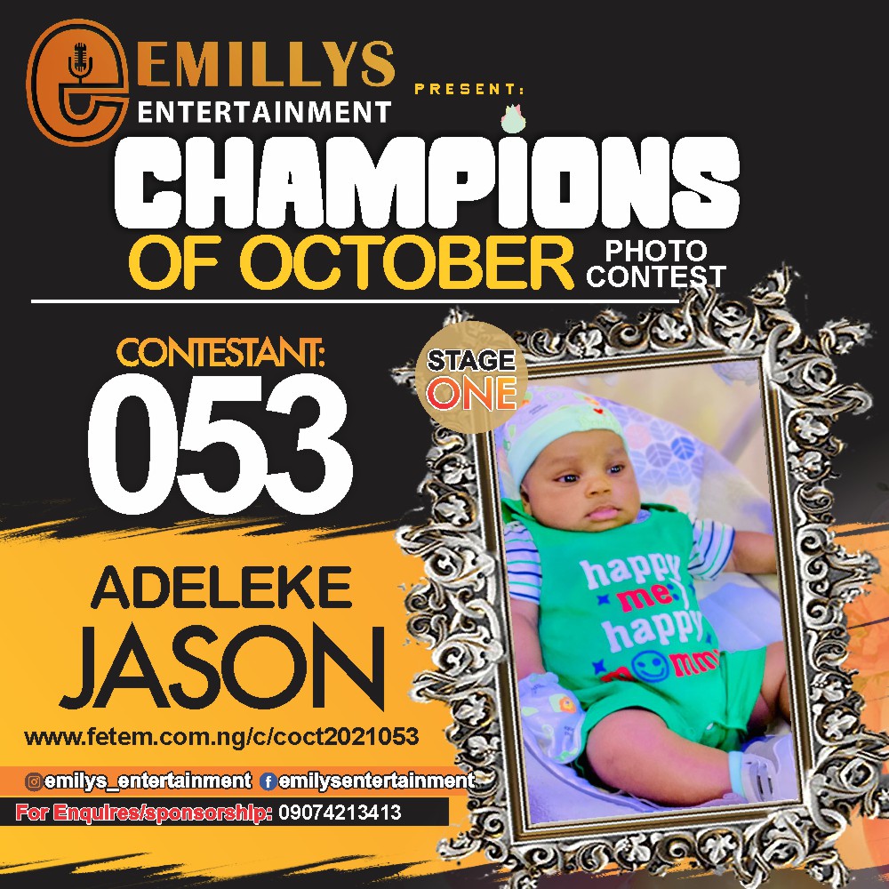 Vote ADELEKE JASON in CHAMPIONS OF OCTOBER 2021 Voting Contest @ Fetem.com.ng