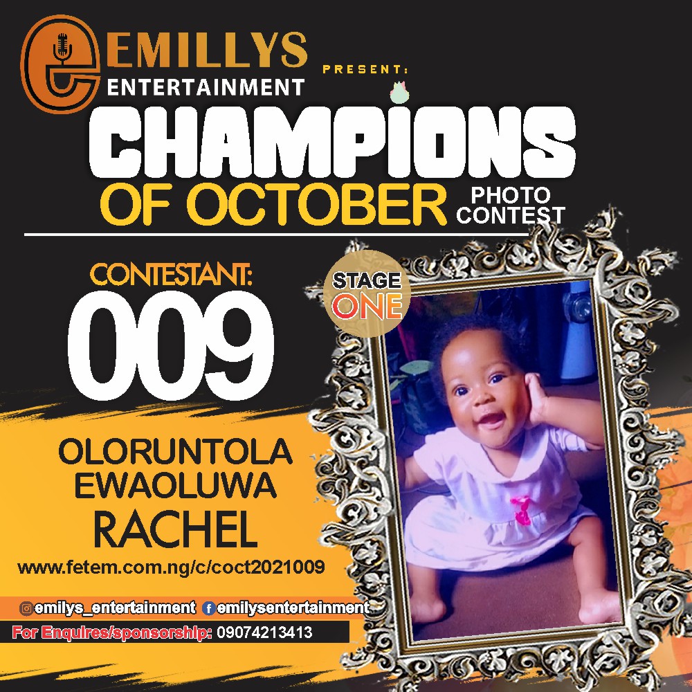 Vote OLORUNTOLA	RACHEL EWAOLUWA in CHAMPIONS OF OCTOBER 2021 Voting Contest @ Fetem.com.ng