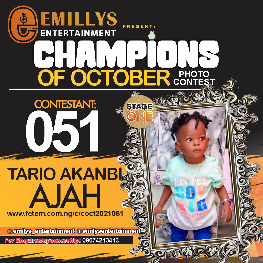 Vote TARIQ AKANBI AJAH in CHAMPIONS OF OCTOBER 2021 Voting Contest @ Fetem.com.ng