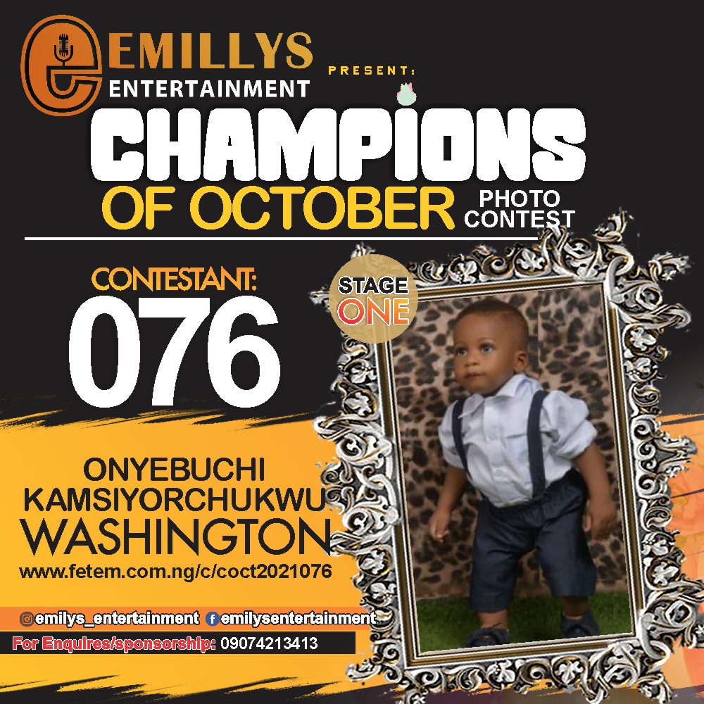 Vote ONYEBUCHI	KAMSIYORCHUKWU WASHINGTON in CHAMPIONS OF OCTOBER 2021 Voting Contest @ Fetem.com.ng