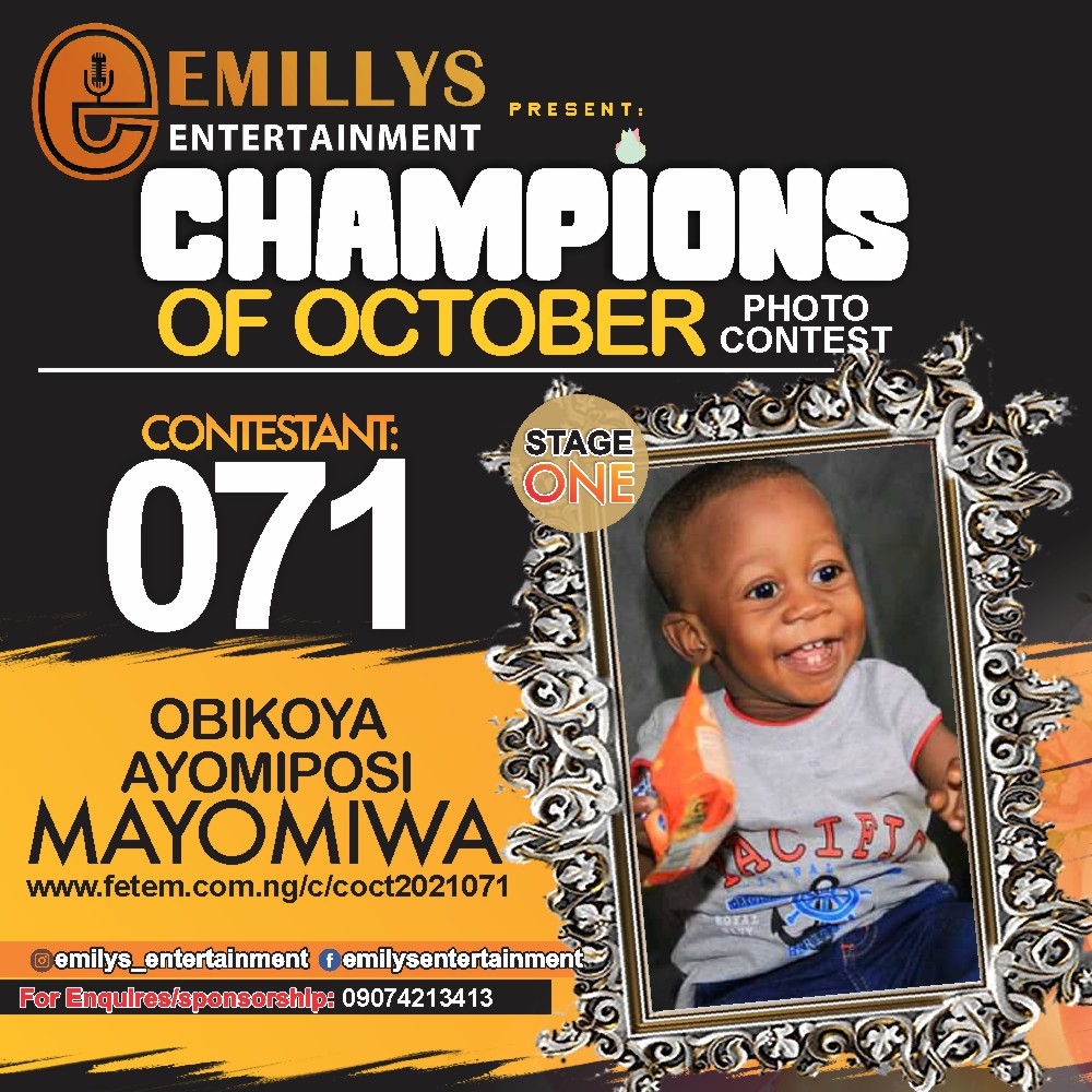 Vote OBIKOYA	AYOMIPOSI MAYOMIWA in CHAMPIONS OF OCTOBER 2021 Voting Contest @ Fetem.com.ng