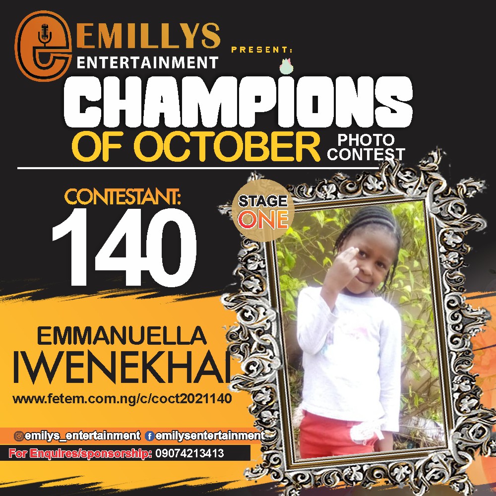 Vote EMMANUELLA IWENEKHAI in CHAMPIONS OF OCTOBER 2021 Voting Contest @ Fetem.com.ng