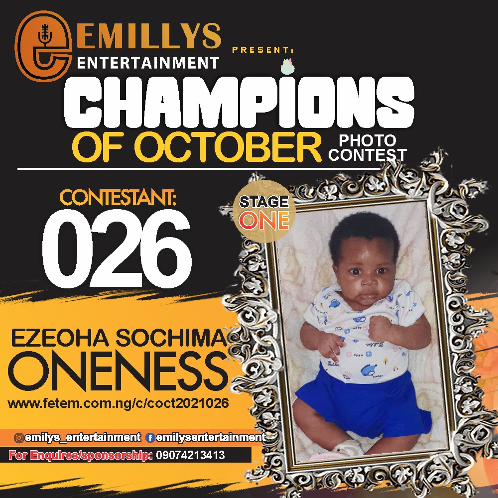 Vote EZEOHA	SOCHIMA ONENESS in CHAMPIONS OF OCTOBER 2021 Voting Contest @ Fetem.com.ng