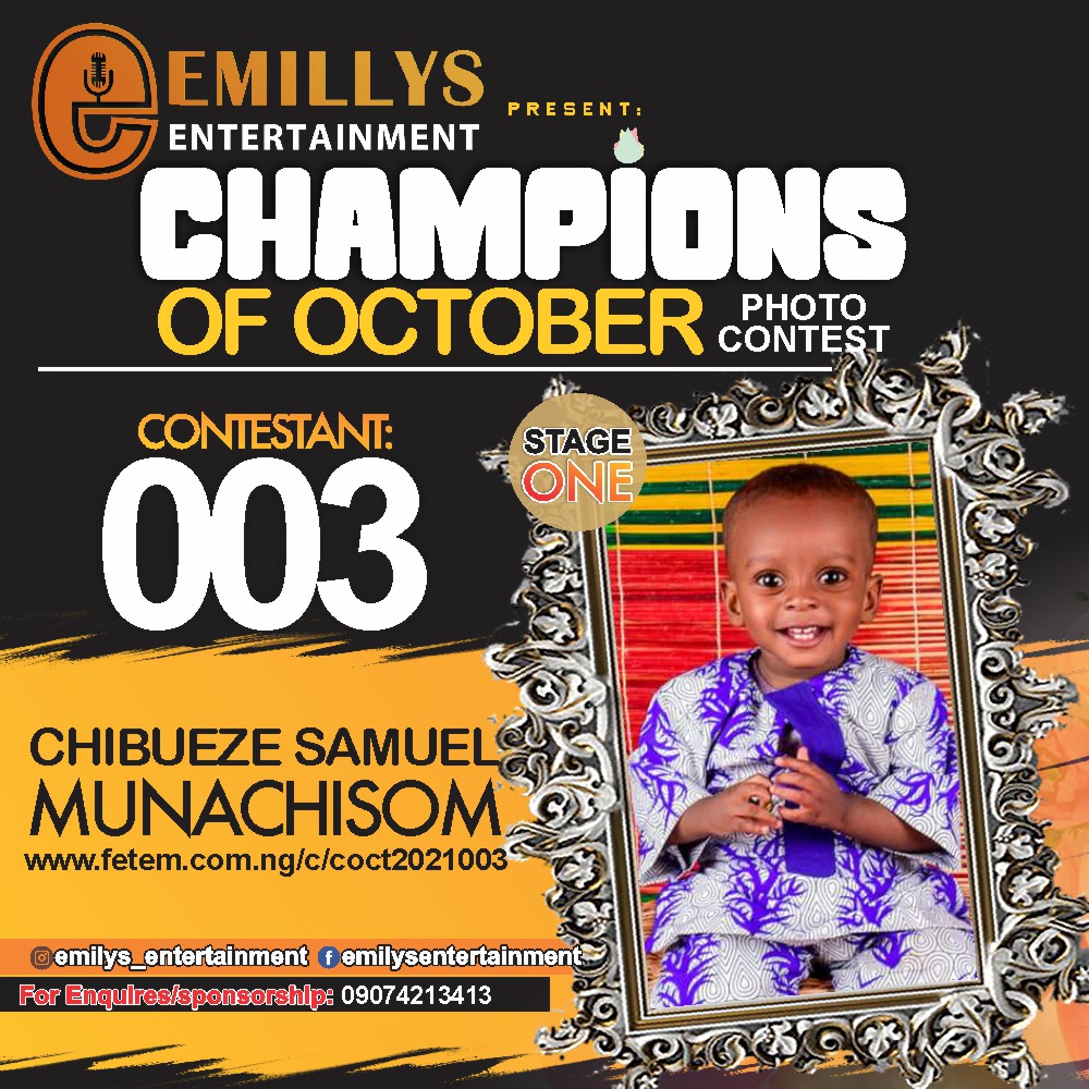 Vote CHIBUEZE	SAMUEL MUNACHIMSO in CHAMPIONS OF OCTOBER 2021 Voting Contest @ Fetem.com.ng