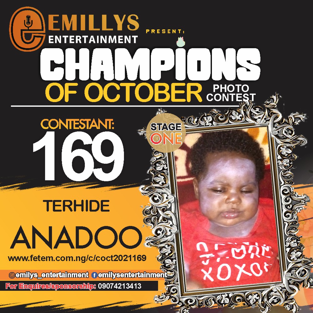 Vote TERHIDE ANADOO in CHAMPIONS OF OCTOBER 2021 Voting Contest @ Fetem.com.ng